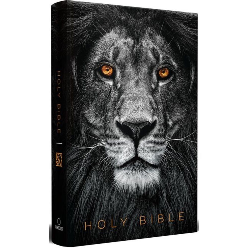 KJV Holy Bible, Large Print, Handy Size Format, Hardcover, Lion of Judah, Ribbon